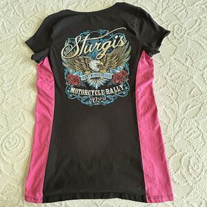 Vance Biker Wear Sturgis Rally Eagle Graphic Black Pink T-Shirt XL HD Biker